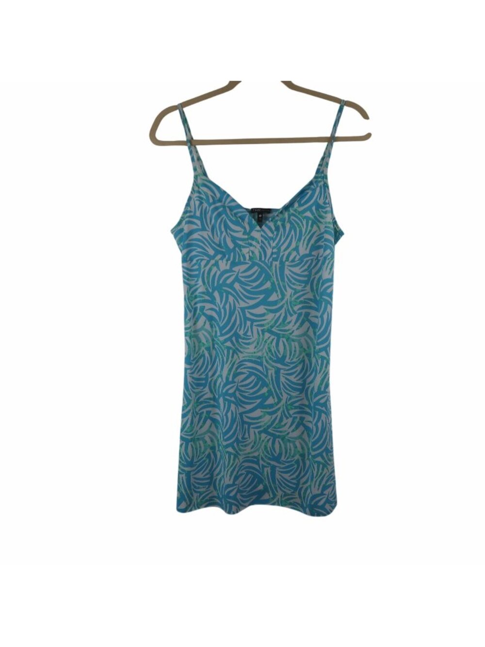 ✨3/$30 Tart Intimates M Y2K Blue Tropical Print Sleeveless Slip Dress Nightie